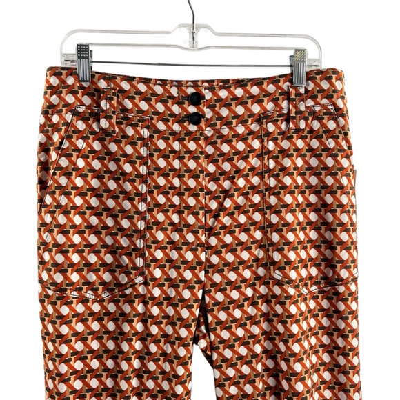 MAEVE by Anthropologie THE NAOMI Geometric Orange Brown Pants NWT $138 - Picture 2 of 6